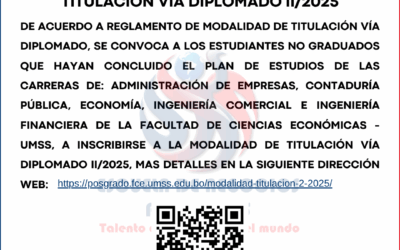 CONVOCATORIA A MODALIDAD DE  TITULACIÓN VÍA DIPLOMADO II/2025