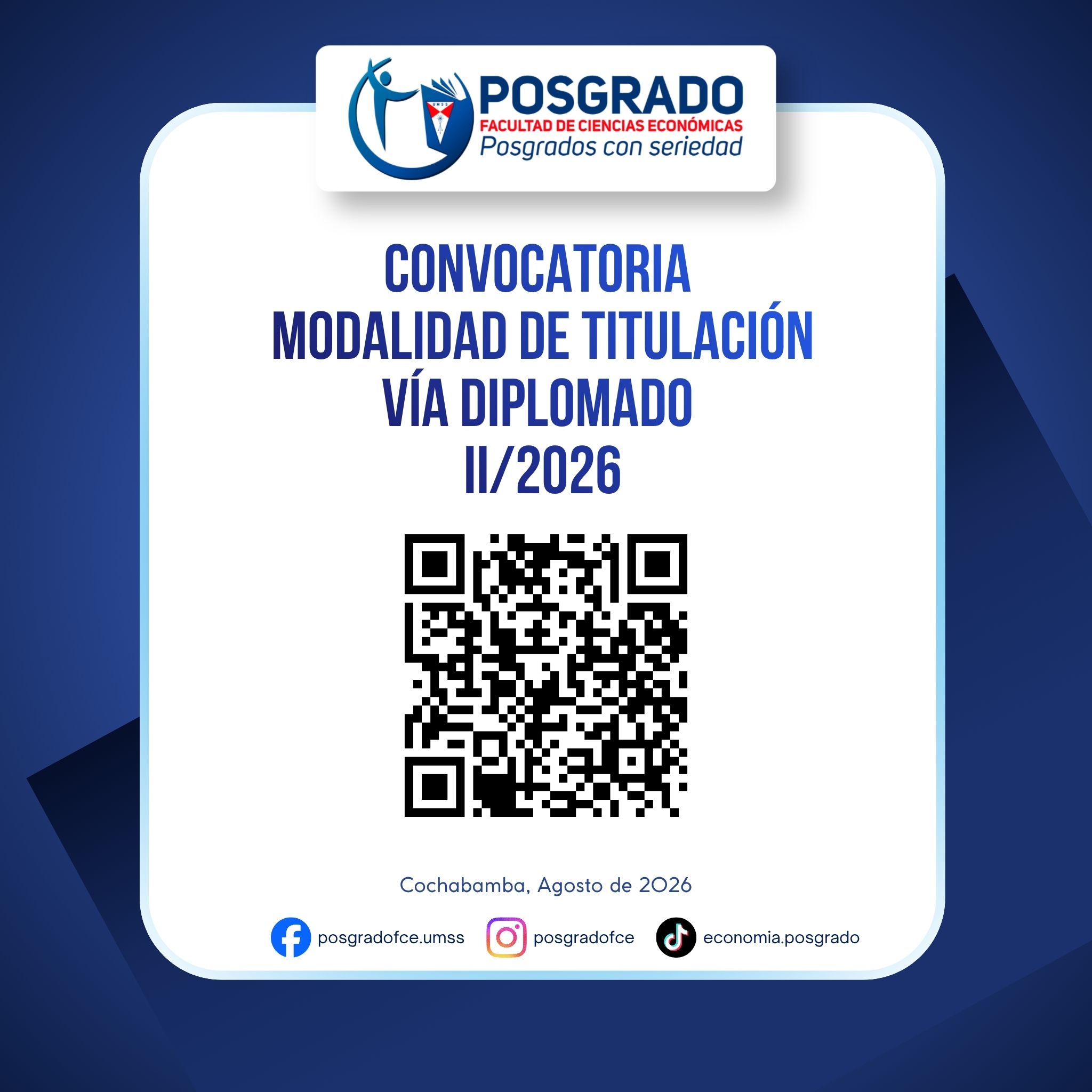 CONVOCATORIA A MODALIDAD DE TITULACIÓN VÍA DIPLOMADO II/2026
